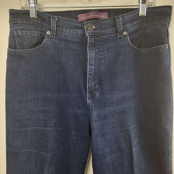 Gloria Vanderbilt Amanda Size 14 Dark Wash Blue Denim Jeans Cotton 34 x 29.5 in - Picture 7 of 13